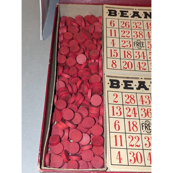 Antique Vintage 1930's  MB Beano A Complete Set Bingo Board Game Must See Rare - Picture 4 of 8